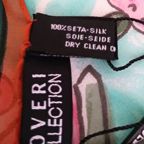 NWT Coveri Collection 100% Silk Scarf Bright Whimsical Fruit Rolled Edge 17X60 - Picture 5 of 5